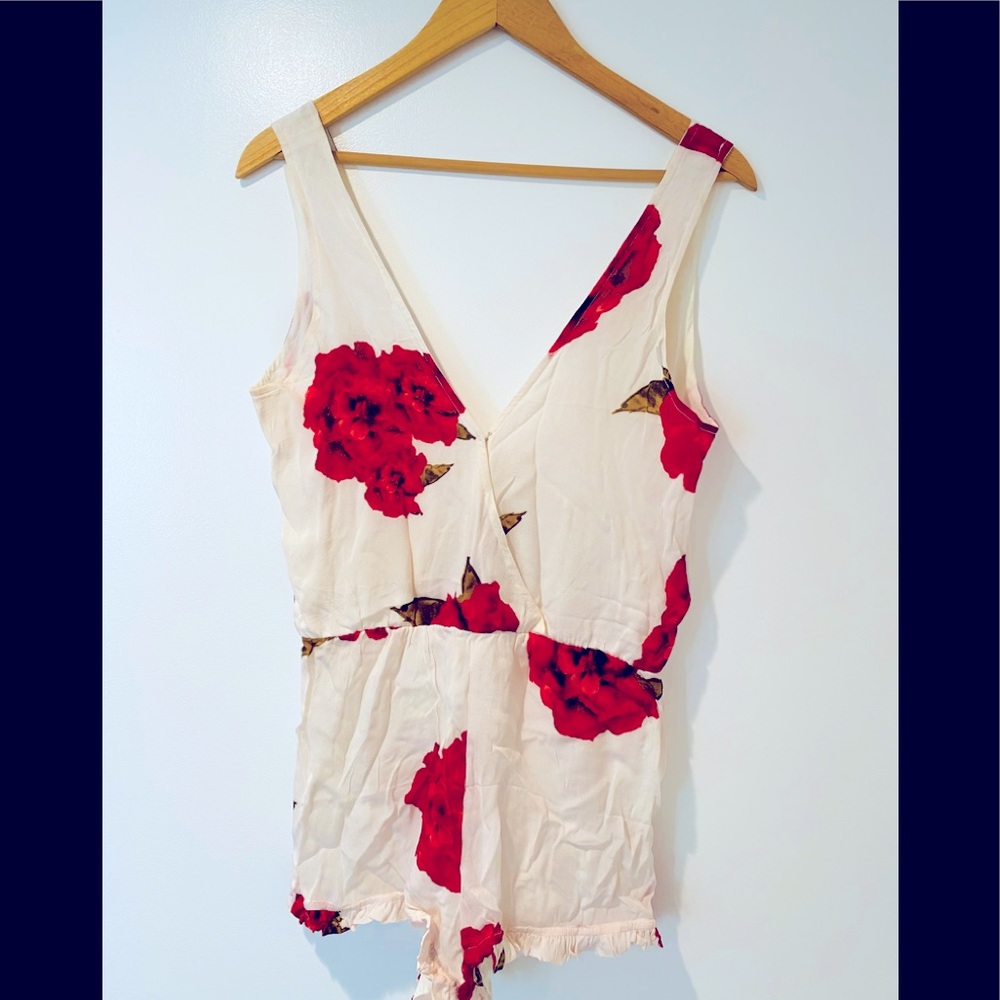 Winston White Floral Rose White Romper Playsuit